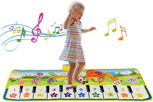 Green piano music dance mat - green,